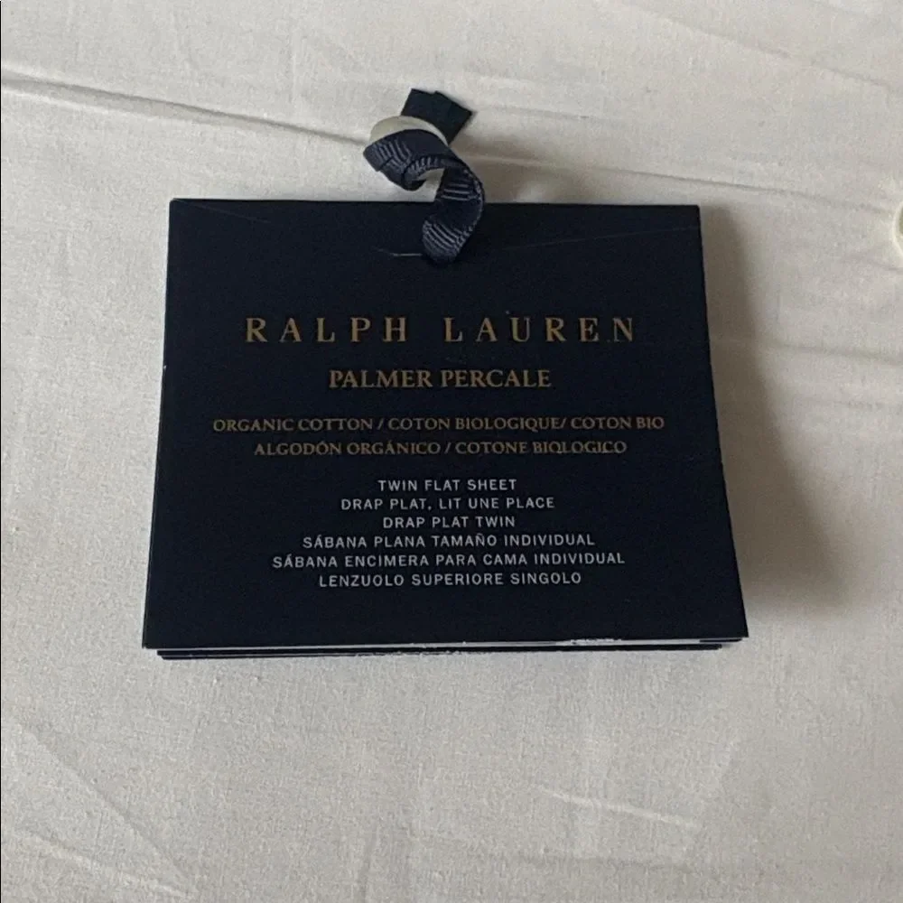 Ralph Lauren Organic Cotton Palmer Twin Flat Sheet Sand Dune NEW